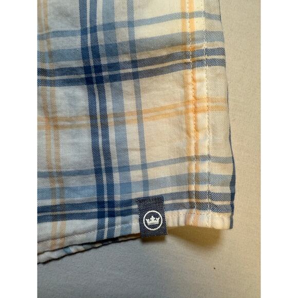 Peter Millar Light Blue Yellow Button Up Shirt Mens XXL‎ 100% Cotton - Picture 5 of 9